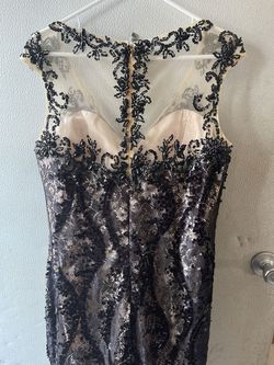 Mcdougal Black Size 16 Floor Length Sequin Side slit Dress on Queenly