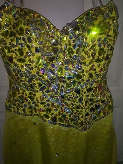 Party Time Yellow Size 4 Floor Length Jumpsuit Dress on Queenly