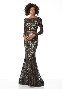 Style 42076 MoriLee Black Size 12 Two Piece Prom Floor Length Mermaid Dress on Queenly