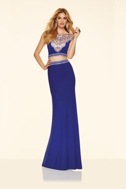 Style 98134 MoriLee Blue Size 8 Floor Length Two Piece Straight Dress on Queenly