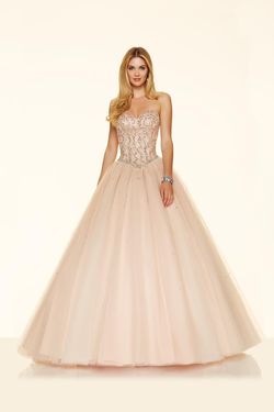 Style 98011 MoriLee Nude Size 0 Sequin Sequined Jewelled Ball gown on Queenly