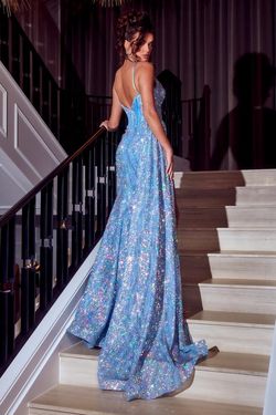 Style PS23337 Portia and Scarlett Blue Size 8 Prom Side slit Dress on Queenly