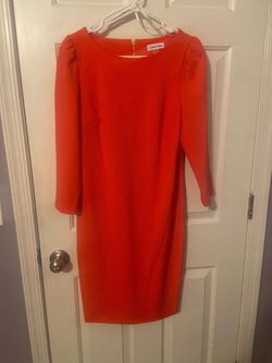 Calvin Klein Orange Size 8 50 Off Midi Cocktail Dress on Queenly