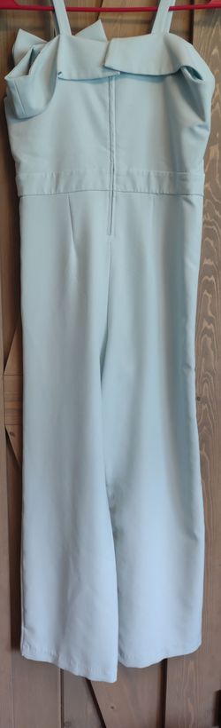 tween diva Blue Size 14 Plus Size Sunday Floor Length Summer Jumpsuit Dress on Queenly