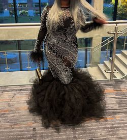 Fashion Nova Black Size 20 Custom Floor Length Sequin Mermaid Dress on Queenly
