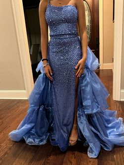 Ava Presley Blue Size 2 Floor Length Free Shipping Prom Mermaid Dress on Queenly