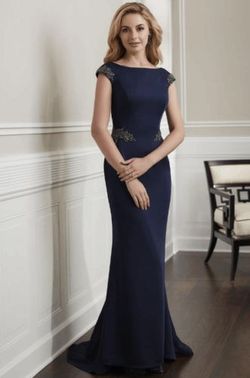 Christina Wu Blue Size 8 Straight Navy Cocktail Dress on Queenly
