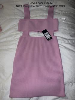 Herve Leger Pink Size 6 Summer Cut Out Cocktail Dress on Queenly