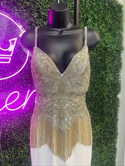 Mac Duggal Gold Size 2 Floor Length A-line Dress on Queenly
