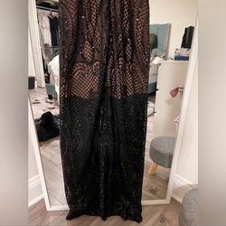 Topshop Black Size 2 Pattern Plunge Cocktail Dress on Queenly