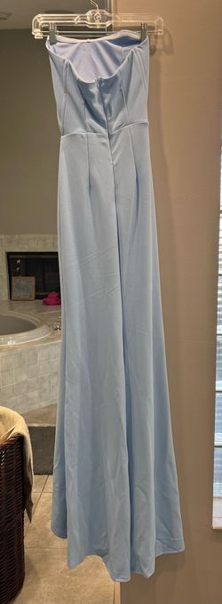 Lucy In The Sky Blue Size 4 I Didnt Wear It Floor Length Cut Out Straight Dress on Queenly