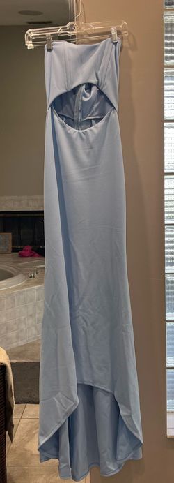 Lucy In The Sky Blue Size 4 Floor Length Cut Out Straight Dress on Queenly