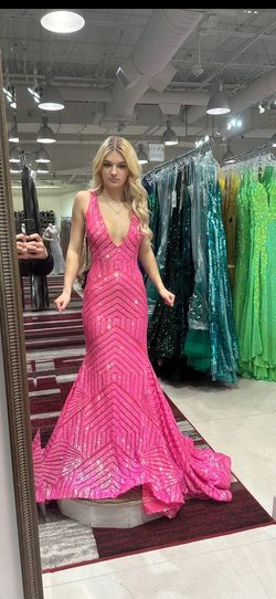 Jovani Pink Size 2 Appearance Floor Length Backless Barbiecore Mermaid Dress on Queenly
