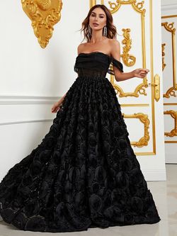 Style FSWD0678 Faeriesty Black Tie Size 0 Jersey Floor Length Graduation Straight Dress on Queenly