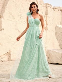 Style FSWD0909 Faeriesty Light Green Size 0 Floor Length A-line Dress on Queenly