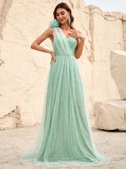 Style FSWD0909 Faeriesty Light Green Size 4 Fswd0909 Floor Length Polyester A-line Dress on Queenly
