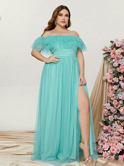 Style FSWD1087P Faeriesty Green Size 24 Plus Size Military Tall Height A-line Dress on Queenly