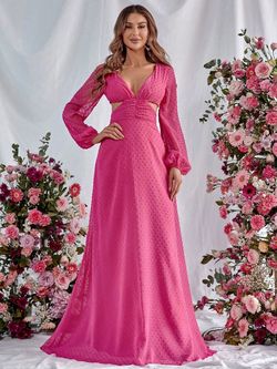 Style FSWD8077T Faeriesty Pink Size 0 Polyester Tall Height Barbiecore A-line Dress on Queenly