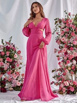 Style FSWD8077T Faeriesty Hot Pink Size 4 Polyester A-line Dress on Queenly