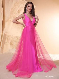 Style FSWD1060 Faeriesty Pink Size 4 Sheer Backless Polyester Floor Length A-line Dress on Queenly