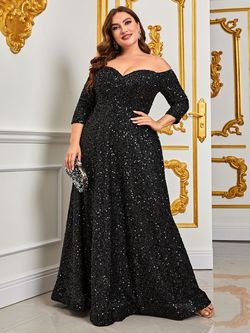 Style FSWD0427P Faeriesty Black Size 20 Plus Size Tall Height Polyester A-line Dress on Queenly