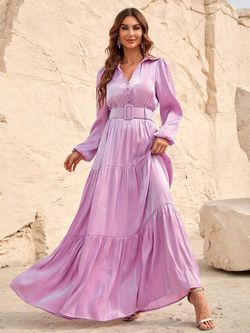 Style FSWD0966 Faeriesty Purple Size 16 Belt Fswd0966 Straight Dress on Queenly