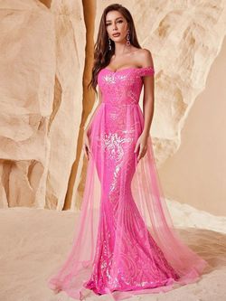 Style FSWD0682 Faeriesty Pink Size 0 Fswd0682 Jersey Barbiecore Prom Mermaid Dress on Queenly