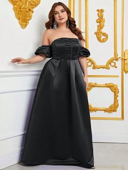 Style FSWD0793P Faeriesty Black Tie Size 20 Tall Height Straight Dress on Queenly