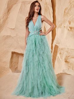 Style FSWD1114 Faeriesty Green Size 8 Tall Height Floor Length Fswd1114 A-line Dress on Queenly