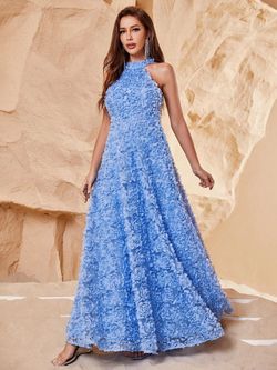 Style FSWD1149 Faeriesty Blue Size 8 Jersey Tall Height Floor Length A-line Dress on Queenly