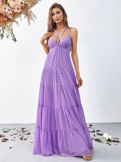 Style FSWD0875 Faeriesty Purple Size 0 Spaghetti Strap Polyester Tall Height A-line Dress on Queenly