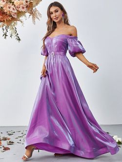 Style FSWD0890 Faeriesty Purple Size 8 Shiny A-line Dress on Queenly
