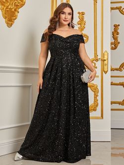 Style FSWD0827P Faeriesty Black Size 20 Fswd0827p Floor Length Polyester Tall Height A-line Dress on Queenly
