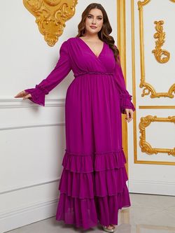 Style FSWD0848P Faeriesty Purple Size 20 Plus Size Floor Length Straight Dress on Queenly