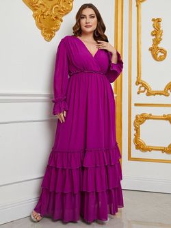 Style FSWD0848P Faeriesty Purple Size 20 Plus Size Floor Length Straight Dress on Queenly