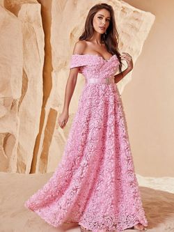 Style FSWD1054 Faeriesty Pink Size 4 Tall Height Floor Length Jewelled Straight Dress on Queenly