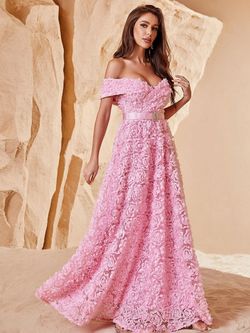 Style FSWD1054 Faeriesty Pink Size 16 Military Plus Size Jersey Floor Length Straight Dress on Queenly