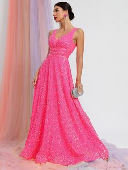 Style FSWD0448 Faeriesty Pink Size 0 Sequined Straight Dress on Queenly