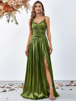 Style FSWD0778 Faeriesty Green Size 4 Fswd0778 Floor Length Spandex Olive A-line Dress on Queenly