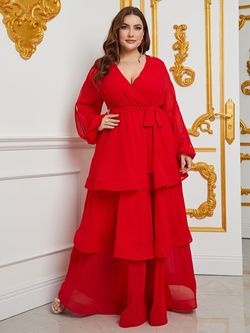 Style FSWD0855P Faeriesty Red Size 20 Plus Size Military Tall Height Straight Dress on Queenly
