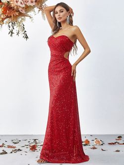 Style FSWD0783 Faeriesty Red Size 16 Tall Height Floor Length Plus Size Straight Dress on Queenly