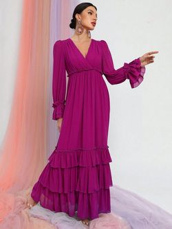 Style FSWD0848 Faeriesty Purple Size 12 Plus Size Floor Length Straight Dress on Queenly