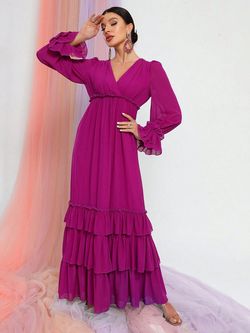 Style FSWD0848 Faeriesty Purple Size 12 Plus Size Floor Length Straight Dress on Queenly