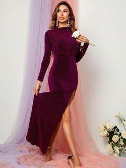 Style FSWD0866 Faeriesty Purple Size 4 Spandex Violet Polyester Straight Dress on Queenly