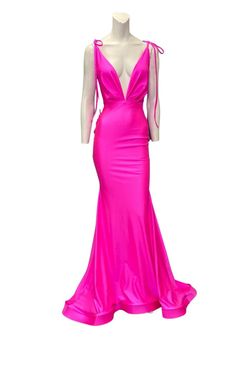 Style 2367 Jessica Angel Pink Size 0 Black Tie Side Slit Mermaid Dress on Queenly
