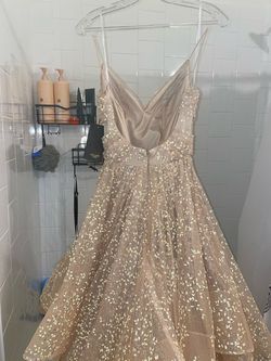 Terani Couture Gold Size 4 Prom Free Shipping Ball gown on Queenly