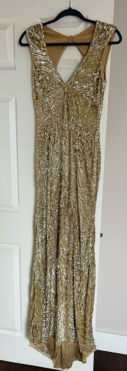 Primavera Gold Size 12 Prom A-line Dress on Queenly