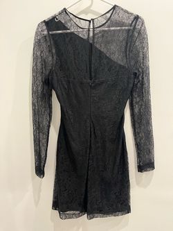BCBG Black Size 8 Midi Homecoming Sheer Cocktail Dress on Queenly