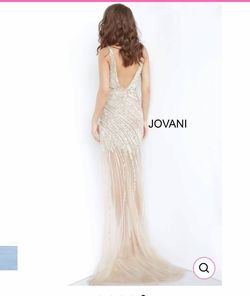 Jovani Nude Size 4 Wedding Guest Straight Dress on Queenly