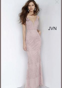 Jovani Pink Size 4 Black Tie Straight Dress on Queenly